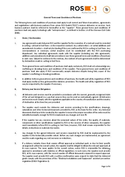 Conditions of Purchase