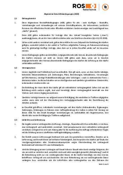 Allgemeine Geschäftsbedingungen