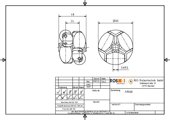 Technische Skizze Allseitenrolle Arg60