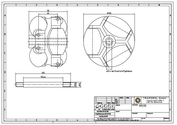 Technische Skizze Allseitenrolle Ars120