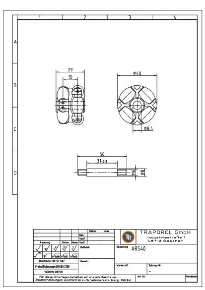 Technische Skizze Allseitenrolle Ars40