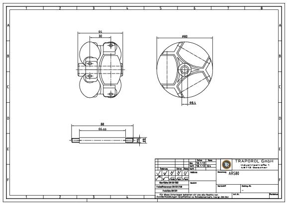 Technische Skizze Allseitenrolle Ars80