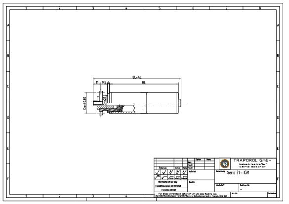 Technische Skizze Tragrolle Angetrieben Serie 31 Igm