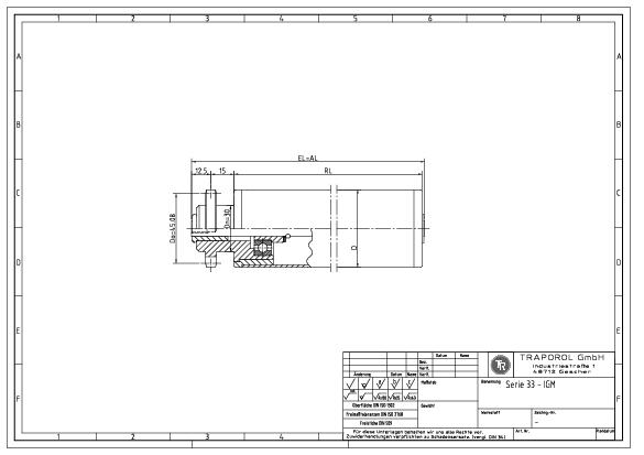 Technische Skizze Tragrolle Angetrieben Serie 33 Igm