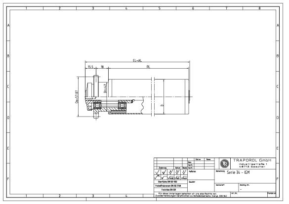 Technische Skizze Tragrolle Angetrieben Serie 34 Igm