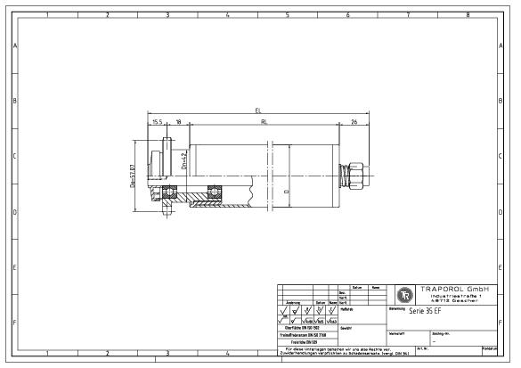 Technische Skizze Tragrolle Angetrieben Serie 35 Ef