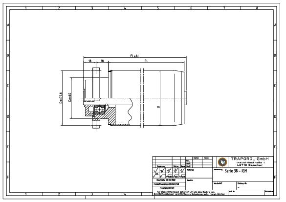 Technische Skizze Tragrolle Angetrieben Serie 38 Igm