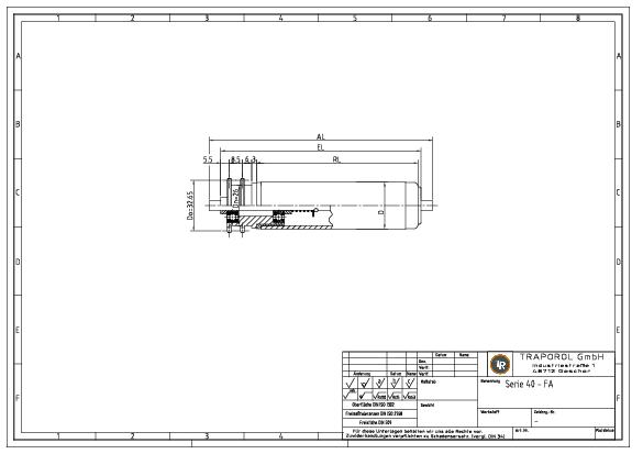 Technische Skizze Tragrolle Angetrieben Serie 40 Fa
