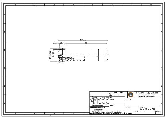 Technische Skizze Tragrolle Angetrieben Serie 40K Igm