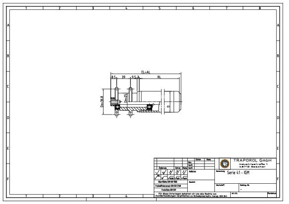 Technische Skizze Tragrolle Angetrieben Serie 41 Igm