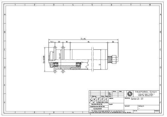 Technische Skizze Tragrolle Angetrieben Serie 43 Ef
