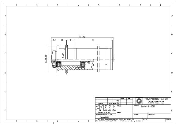 Technische Skizze Tragrolle Angetrieben Serie 43 Igm