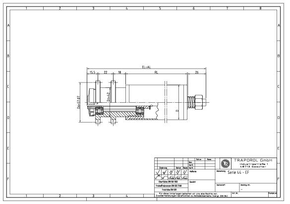 Technische Skizze Tragrolle Angetrieben Serie 44 Ef