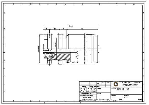 Technische Skizze Tragrolle Angetrieben Serie 48 Igm