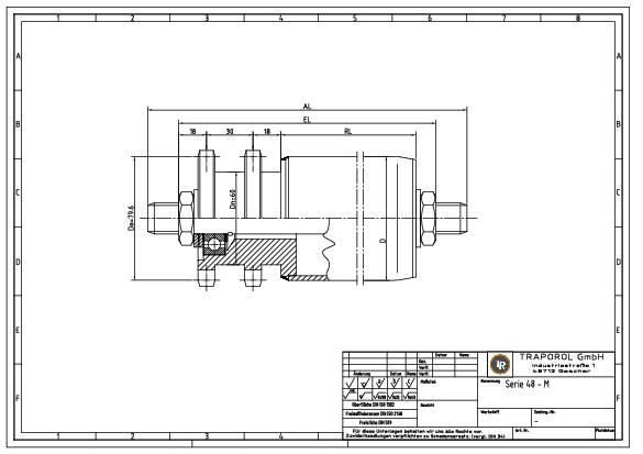 Technische Skizze Tragrolle Angetrieben Serie 48 M