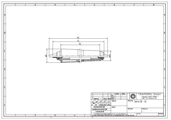 Technische Skizze Tragrolle Konisch Serie 60 Gl