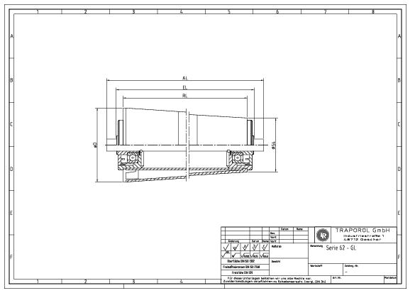 Technische Skizze Tragrolle Konisch Serie 62 Gl