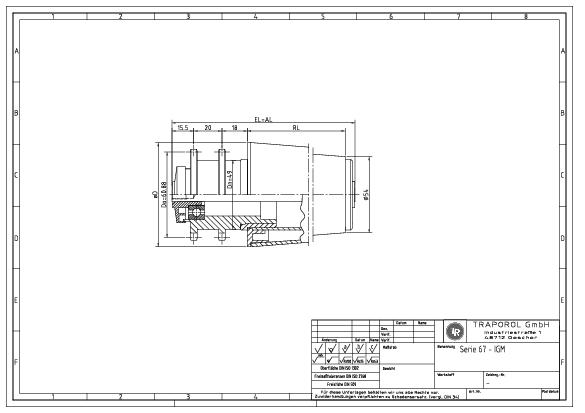 Technische Skizze Tragrolle Konisch Serie 67 Igm