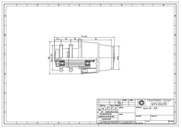 Technische Skizze Tragrolle Konisch Serie 68 Igm