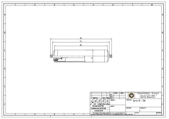 Technische Skizze Tragrolle Schwerkraft Serie 10 Sw
