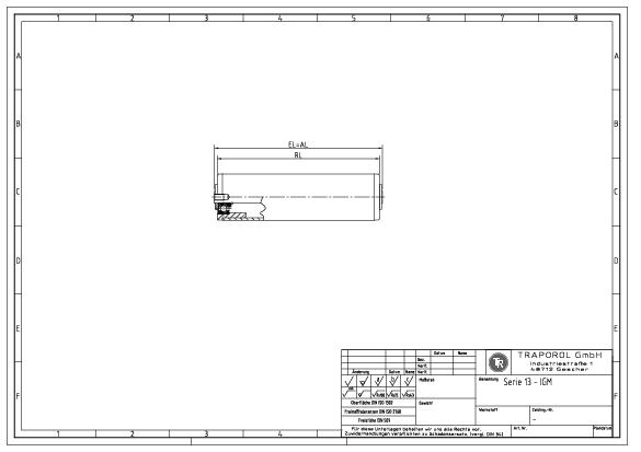 Technische Skizze Tragrolle Schwerkraft Serie 13 Igm