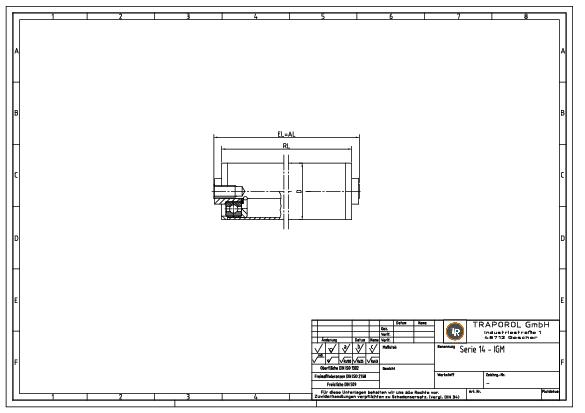 Technische Skizze Tragrolle Schwerkraft Serie 14 Igm