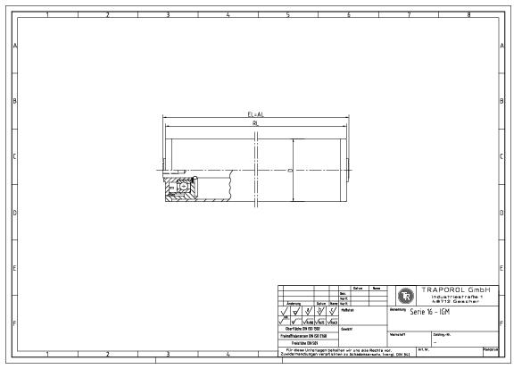 Technische Skizze Tragrolle Schwerkraft Serie 16 Igm
