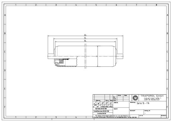 Technische Skizze Tragrolle-schwerkraft-serie-16K-fa