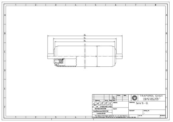 Technische Skizze Tragrolle-schwerkraft-serie-16K-gl