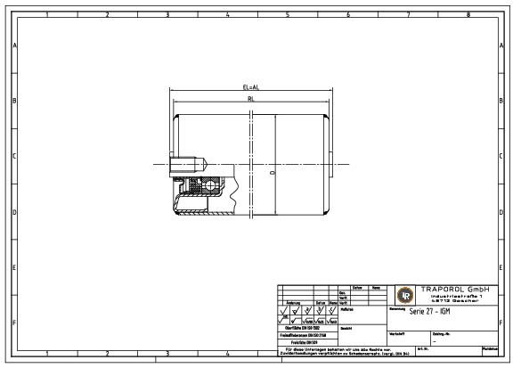 Technische Skizze Tragrolle Schwerkraft Serie 27 Igm